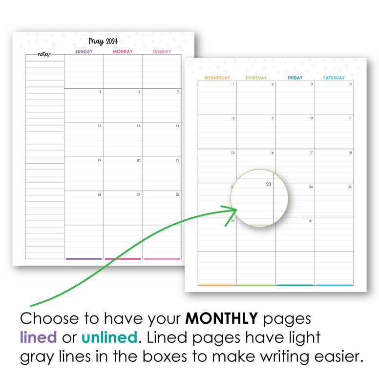 7x9 Monthly Planner – Limelife Planners